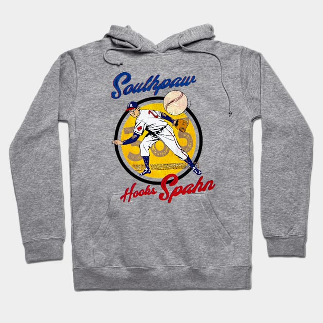 Southpaw Warren Spahn • Milwaukee Braves Hoodie by The MKE Rhine Maiden